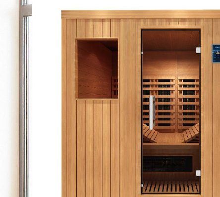 XIHE far-infrared sauna model, white background
