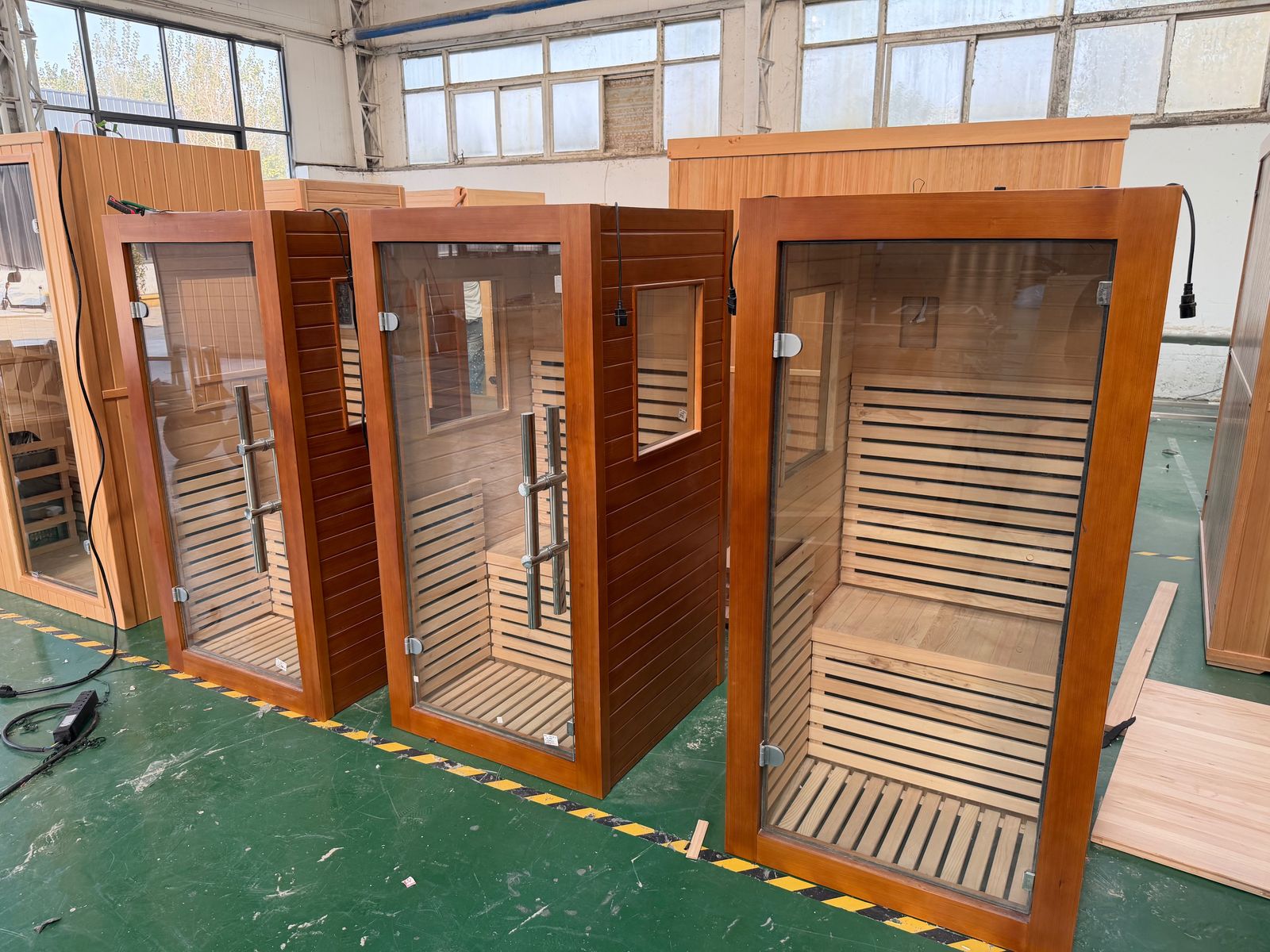 Finished cabins on the production line