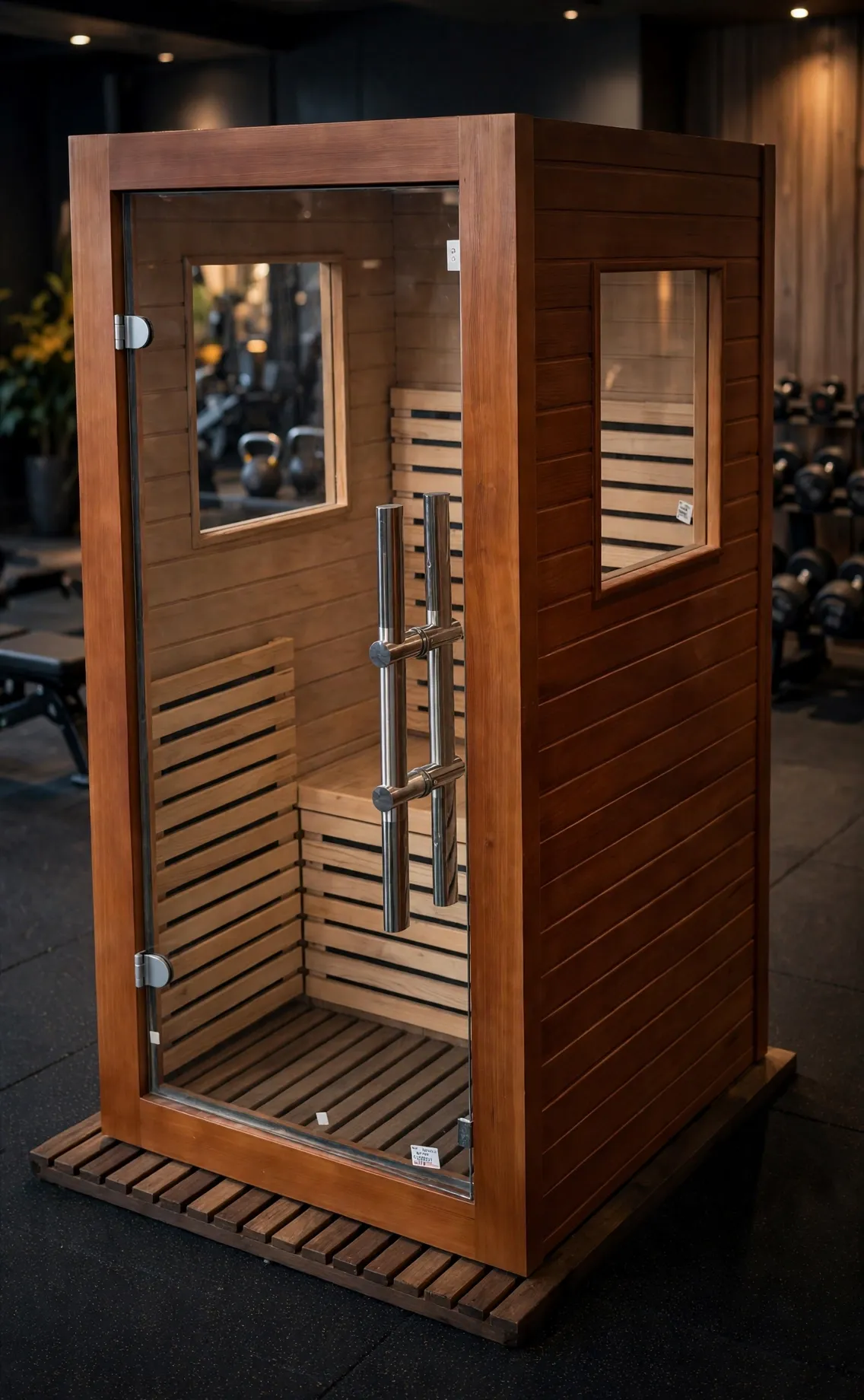 WJ-004K sauna in a gym wellness corner